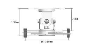 Vision TM-CC-Plafondbeugel-11cm-Wit-Afmetingen-Zijaanzicht