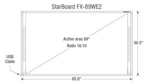 StarBoard FX-89ME2 afmetingen
